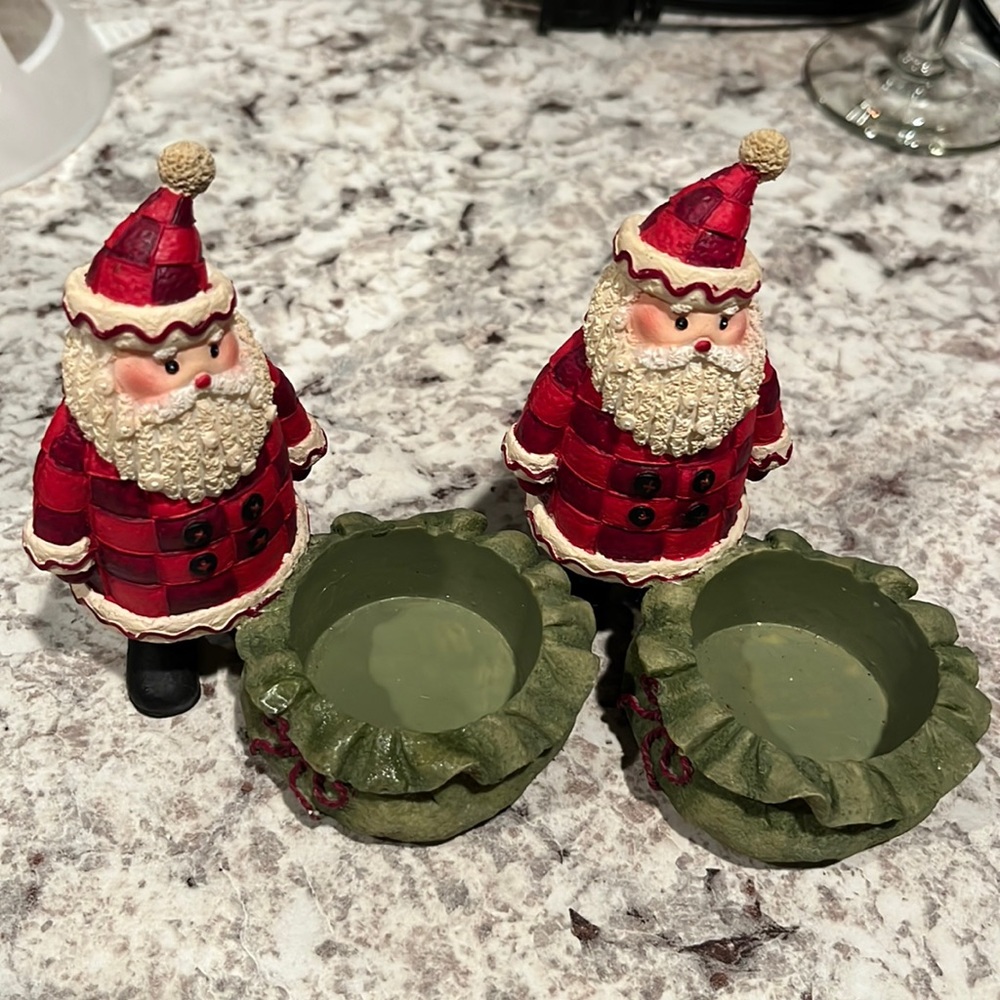 Santa candle holders